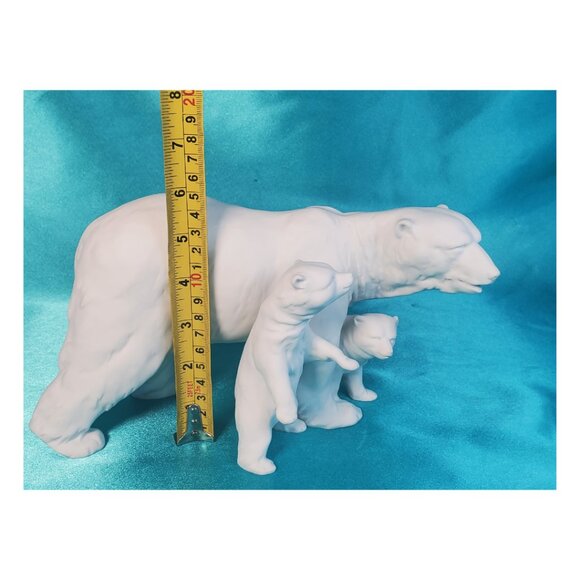 Kaiser Porcelain Polar Bear Family Figurine – Mother & 2 Cubs Vintage W. Germany - Picture 12 of 13